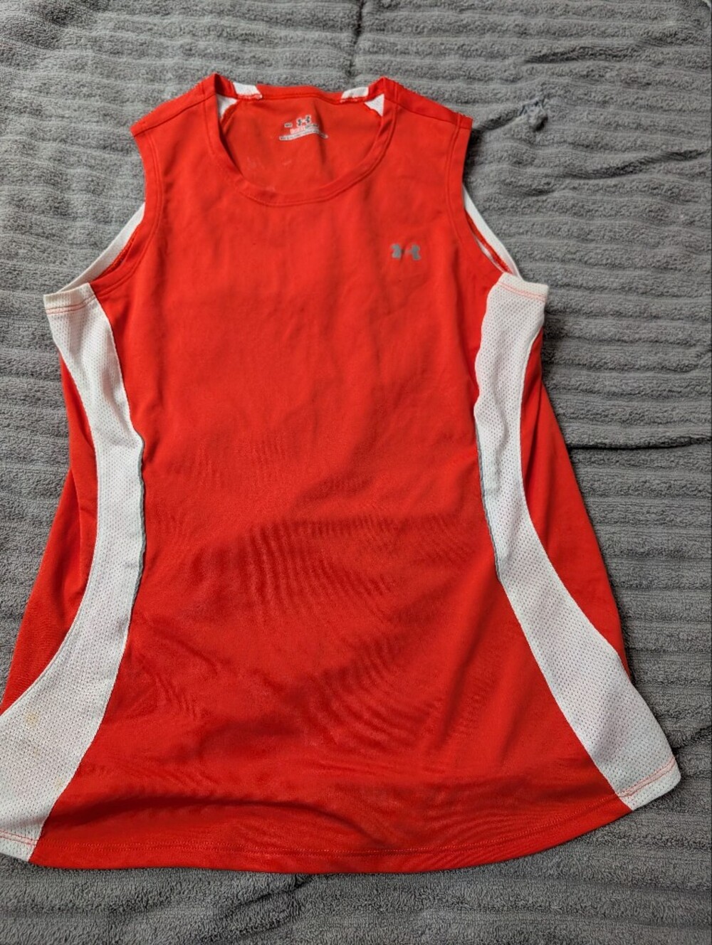 Under Armour Women’s Orange 🧡 Sleeveless Performance Tank with White Panels